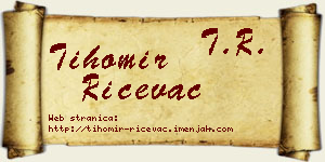 Tihomir Ričevac vizit kartica
